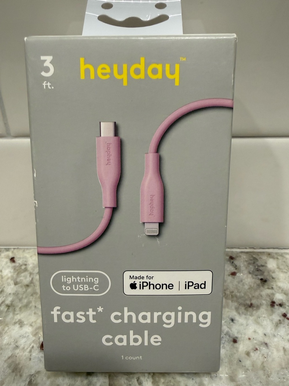 3/$15* heyday Pink Lightning to USB‑C Fast Charging Cable 3 ft NWT